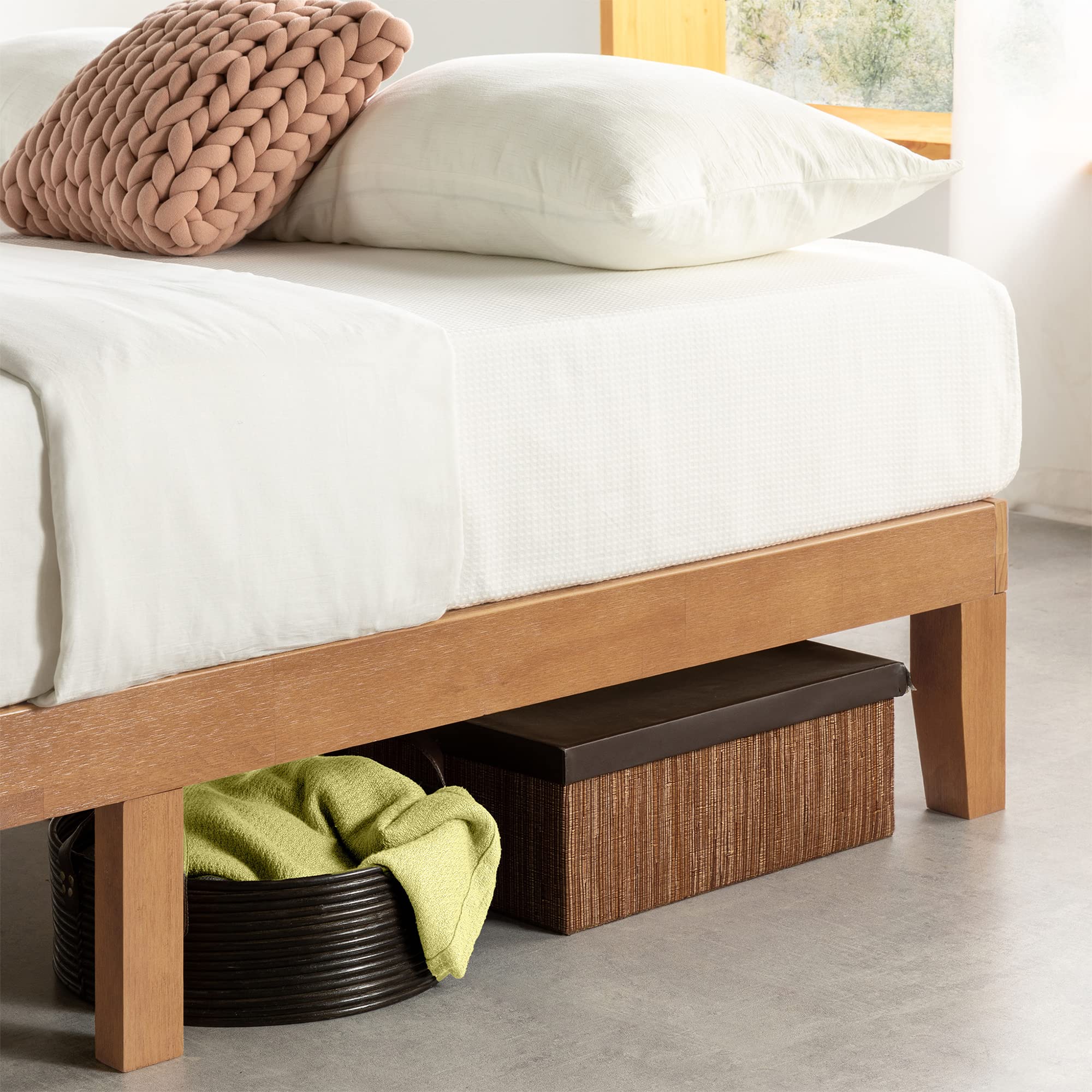 Mellow 12 Inch Solid Wood Platform Bed with Wooden Slats pinegardens