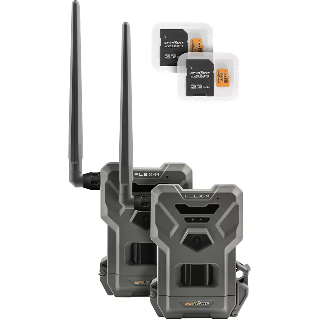 SpyPoint Flex-M Trail Camera Twin Pack, 28MP, 0.4s Trigger, Infrared Flash, SD Cards Included pinegardens