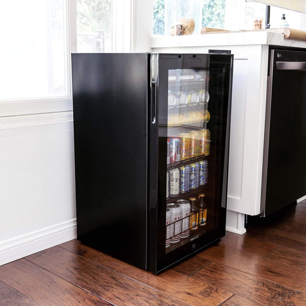 Beverage Refrigerator Cooler | 126 Cans Free Standing with Right Hinge Glass Door | Mini Fridge Beverage Organizer Perfect For Beer, Wine, Soda, And Cooler Drinks mysite