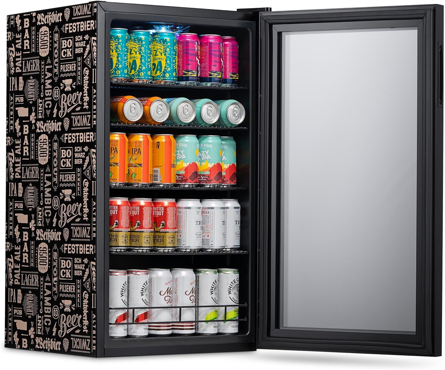 Beverage Refrigerator Cooler | 126 Cans Free Standing with Right Hinge Glass Door | Mini Fridge Beverage Organizer Perfect For Beer, Wine, Soda, And Cooler Drinks mysite