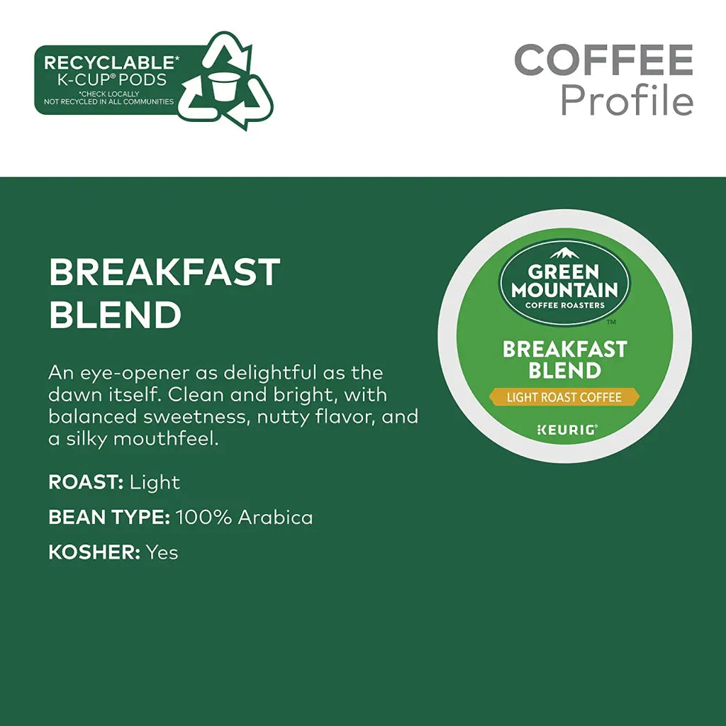 Green Mountain Coffee Roasters Breakfast Blend Light Roast K-Cup Pods, 96 Count pinegardens