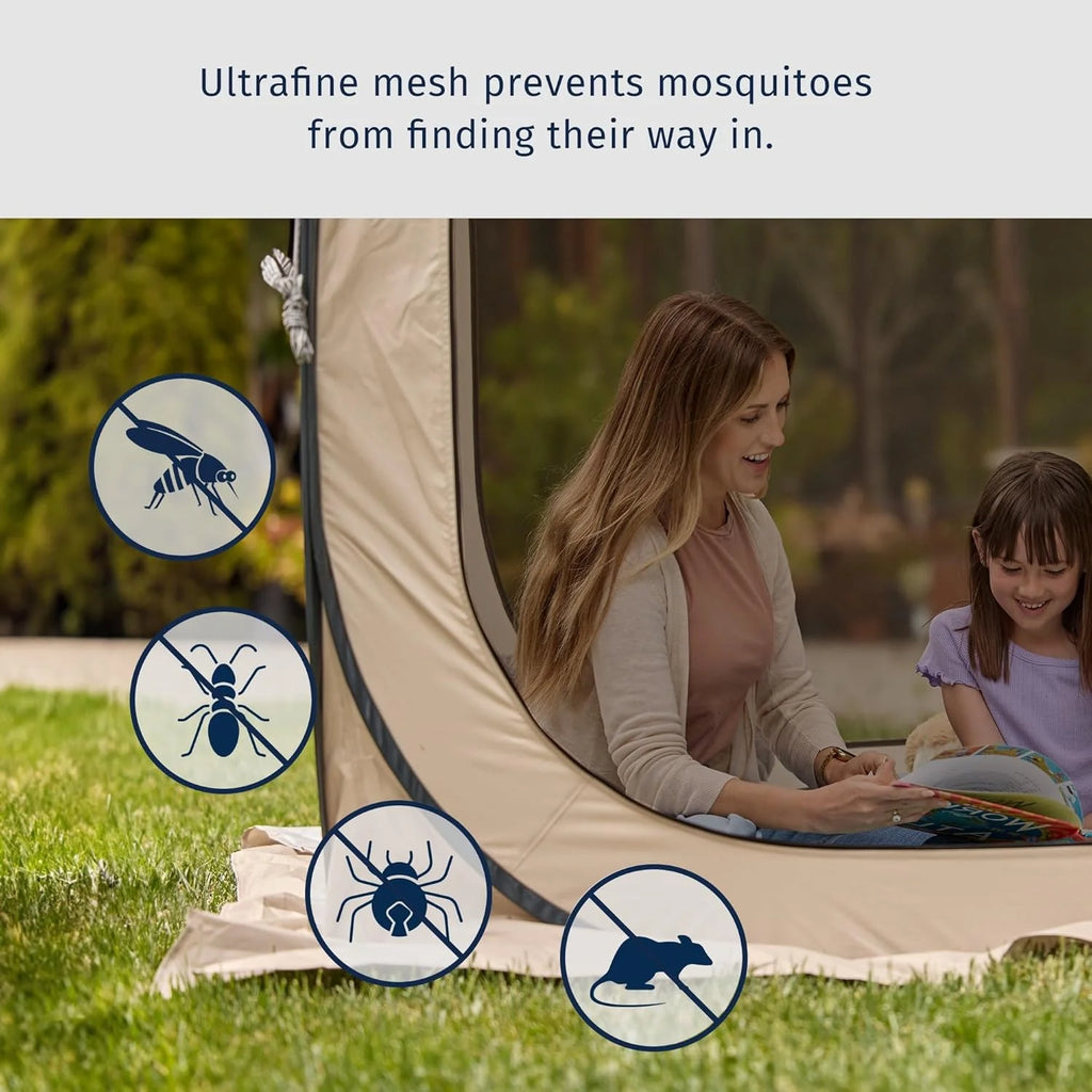 EAST OAK Screen House Tent Pop-Up, Portable Screen Room Canopy Instant Screen Tent 10 x 10 FT with Carry Bag for Patio, Backyard, Deck & Outdoor Activities, Beige mysite