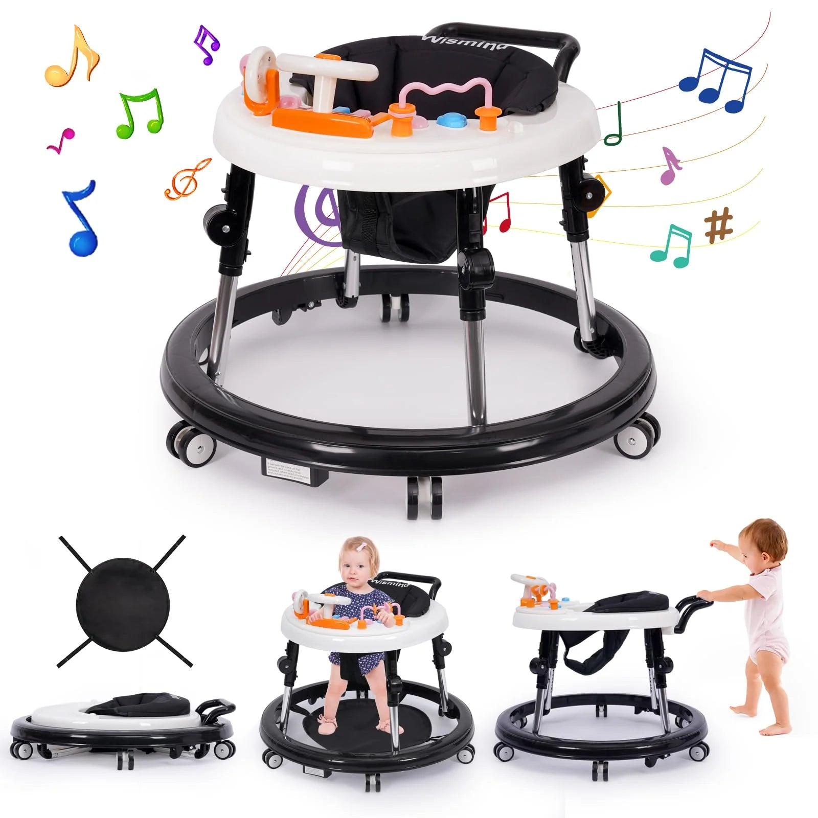 Wismind Foldable Music and Lights Baby Walker pinegardens