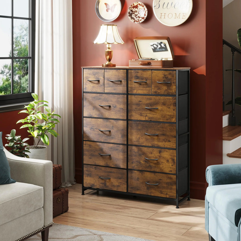 WLIVE Tall Dresser for Bedroom with 12 Drawers pinegardens