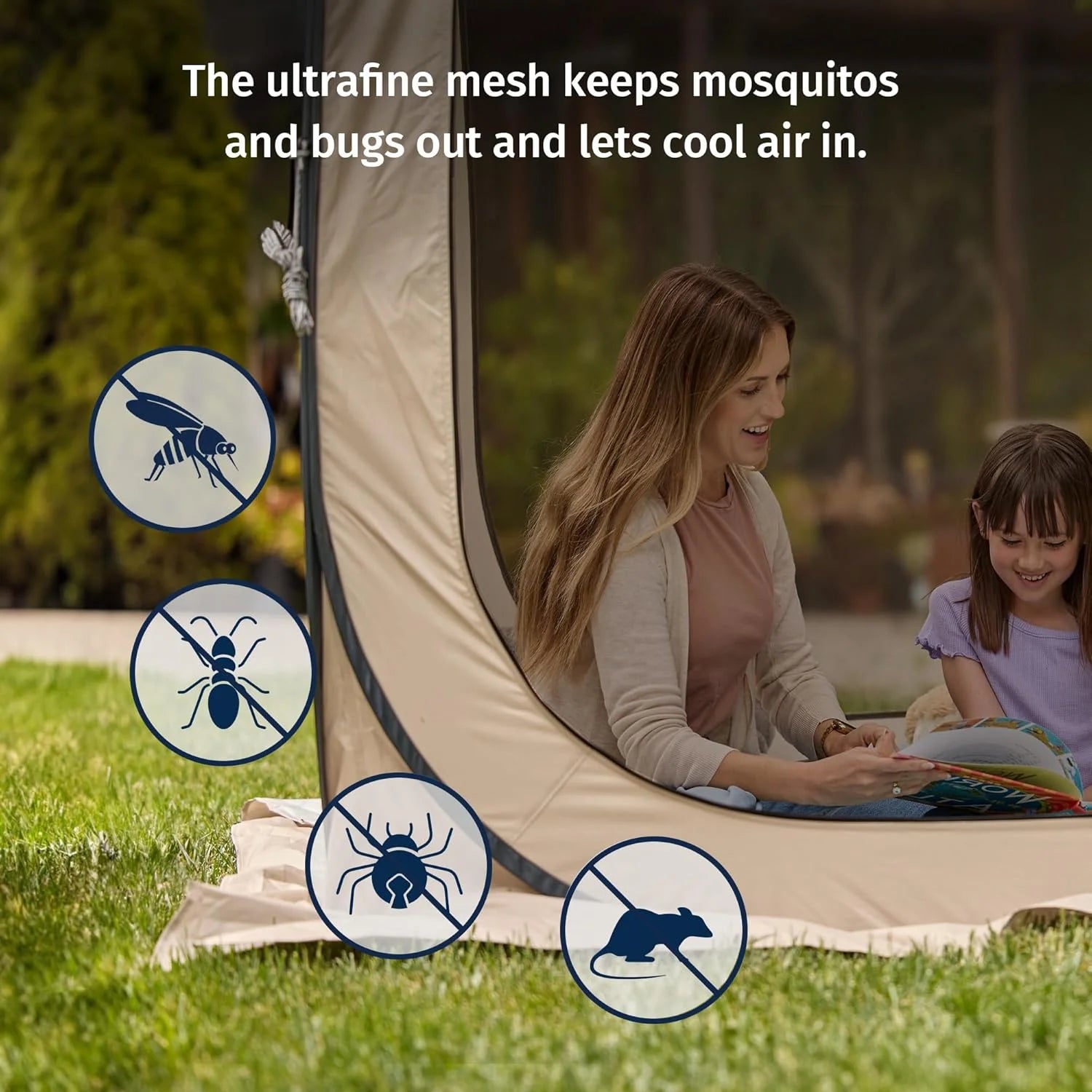EAST OAK Screen House Tent Pop-Up, Portable Screen Room Canopy Instant Screen Tent 10 x 10 FT with Carry Bag for Patio, Backyard, Deck & Outdoor Activities, Beige mysite