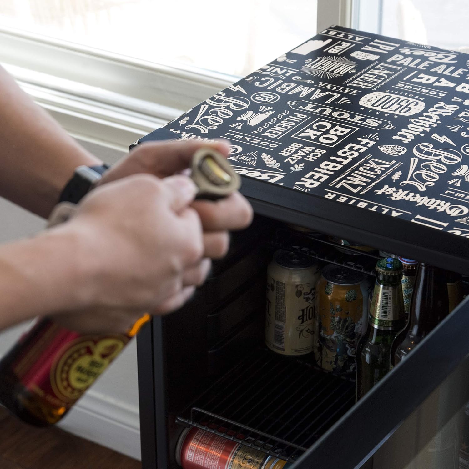 Beverage Refrigerator Cooler | 126 Cans Free Standing with Right Hinge Glass Door | Mini Fridge Beverage Organizer Perfect For Beer, Wine, Soda, And Cooler Drinks mysite