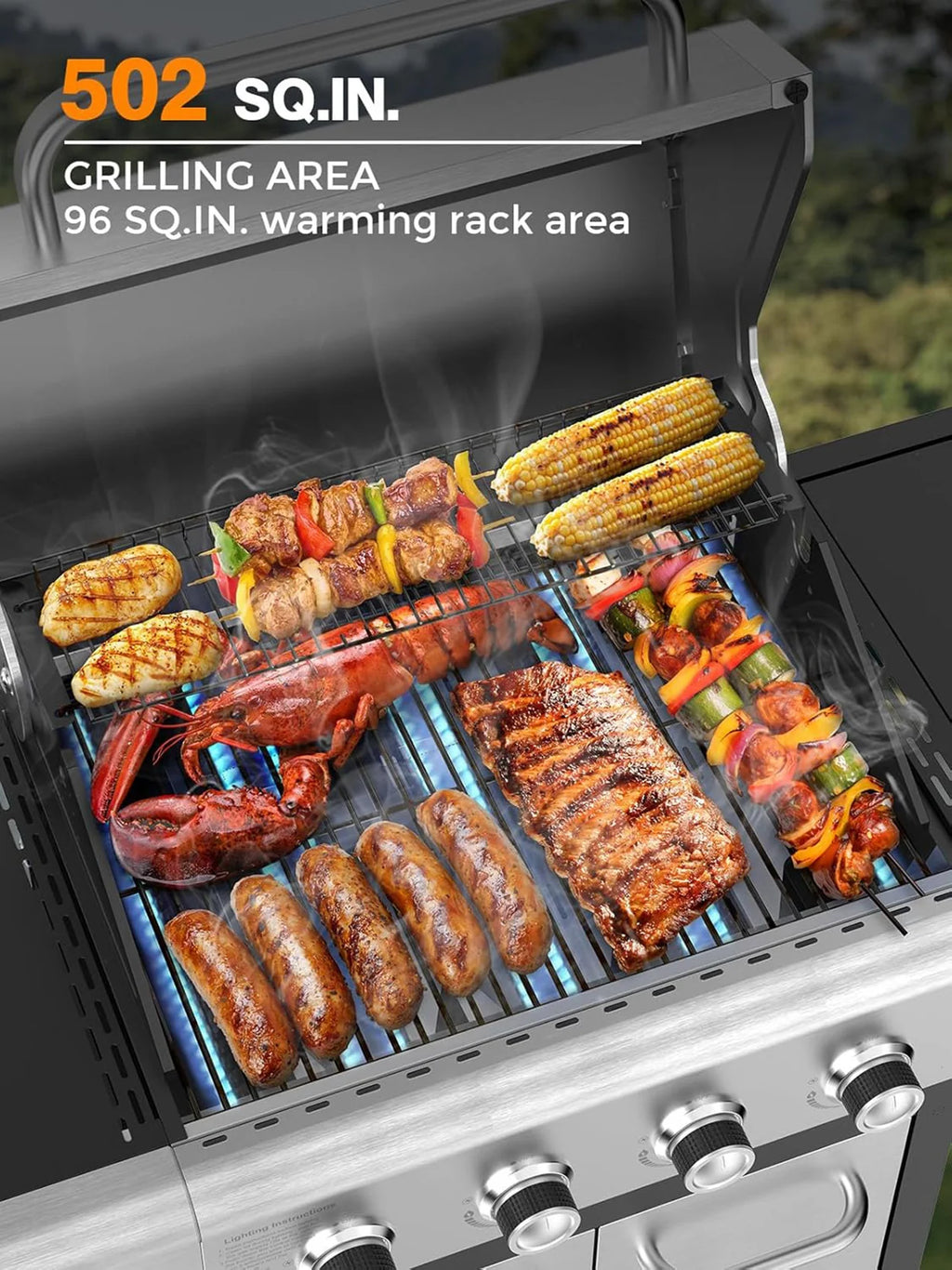 4-Burner BBQ Propane Gas Grill, 44000 BTU mysite
