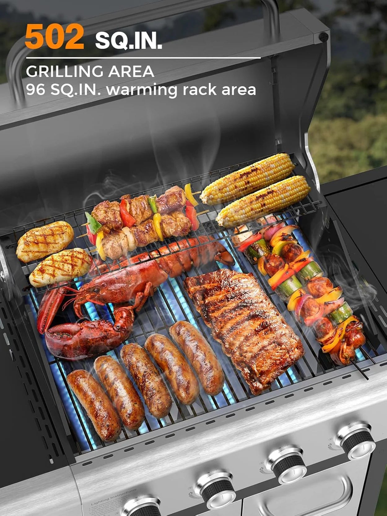 4-Burner BBQ Propane Gas Grill, 44000 BTU mysite