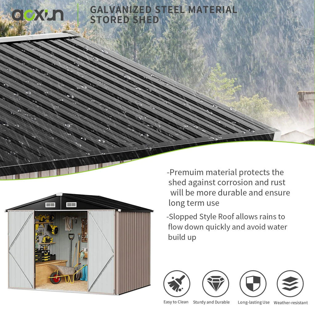 Aoxun 6.4x4 FT Outdoor Storage Shed for Tool, Garden pinegardens