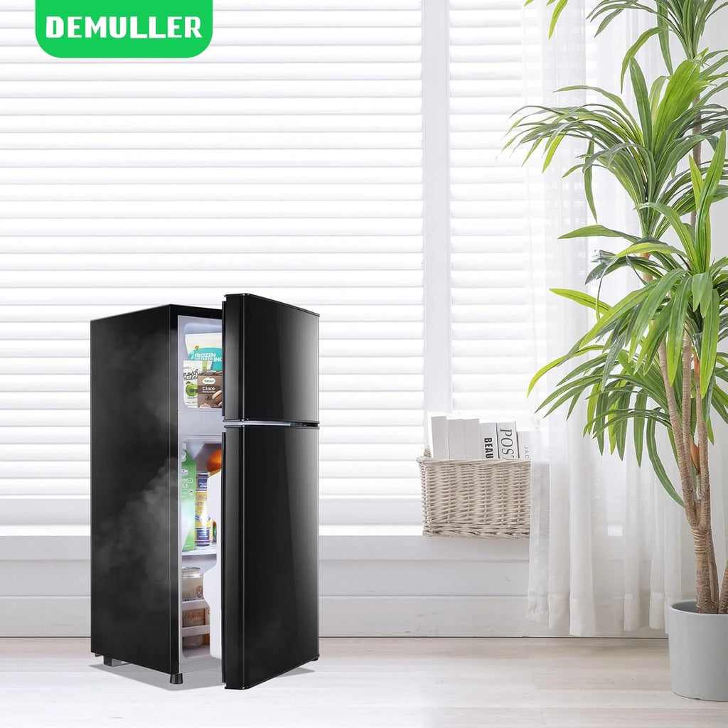 2.4 Cu.Ft Mini Fridge with Freezer & Double Door Small Tiny Size Refrigerator with 7 Temperature Control Knob Only Suitable for One Person Use Black mysite