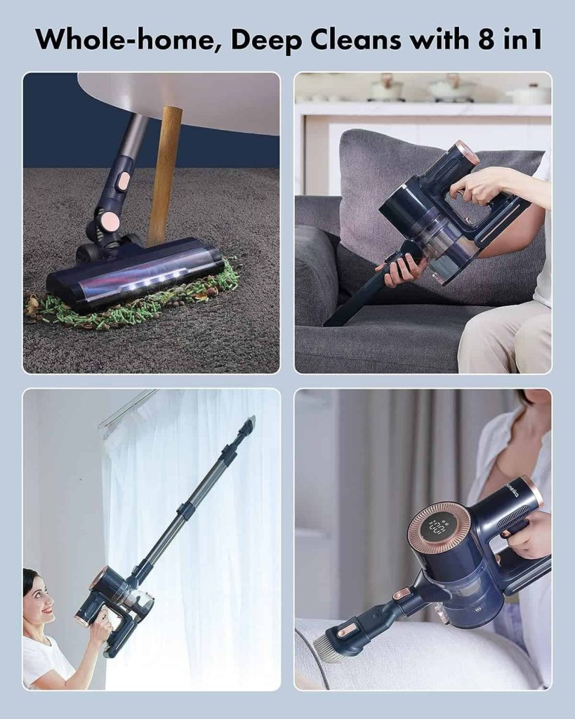 Homeika Cordless Vacuum Cleaner H016, 20Kpa Suction, 200W Motor, 1.5L Capacity, LED Display, Blue pinegardens