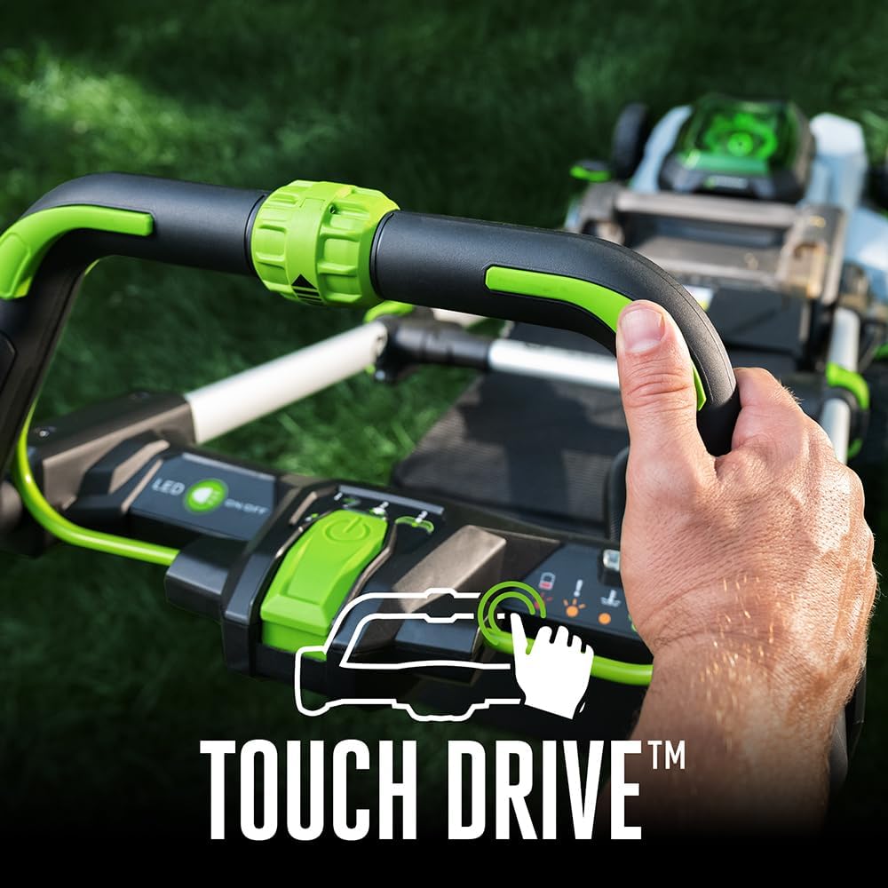 EGO Power+ 21-Inch 56V Self-Propelled Cordless Lawn Mower with 2x 4.0Ah Batteries & Rapid Charger, Black pinegardens