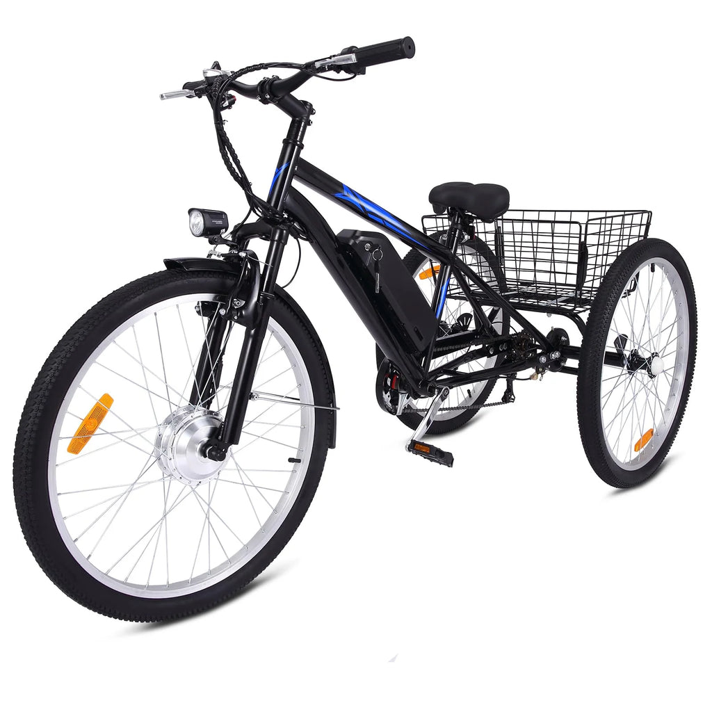 Garvee 3 Wheel Electric Bicycle for Men Women, 350W Motor Electric Tricycle for Adults, 26" Fat Tire Motorized Bicycle w/ 36V 10Ah Removable Battery, 7 Speed Electric Trike up to 50+ Miles, 3 Modes pinegardens