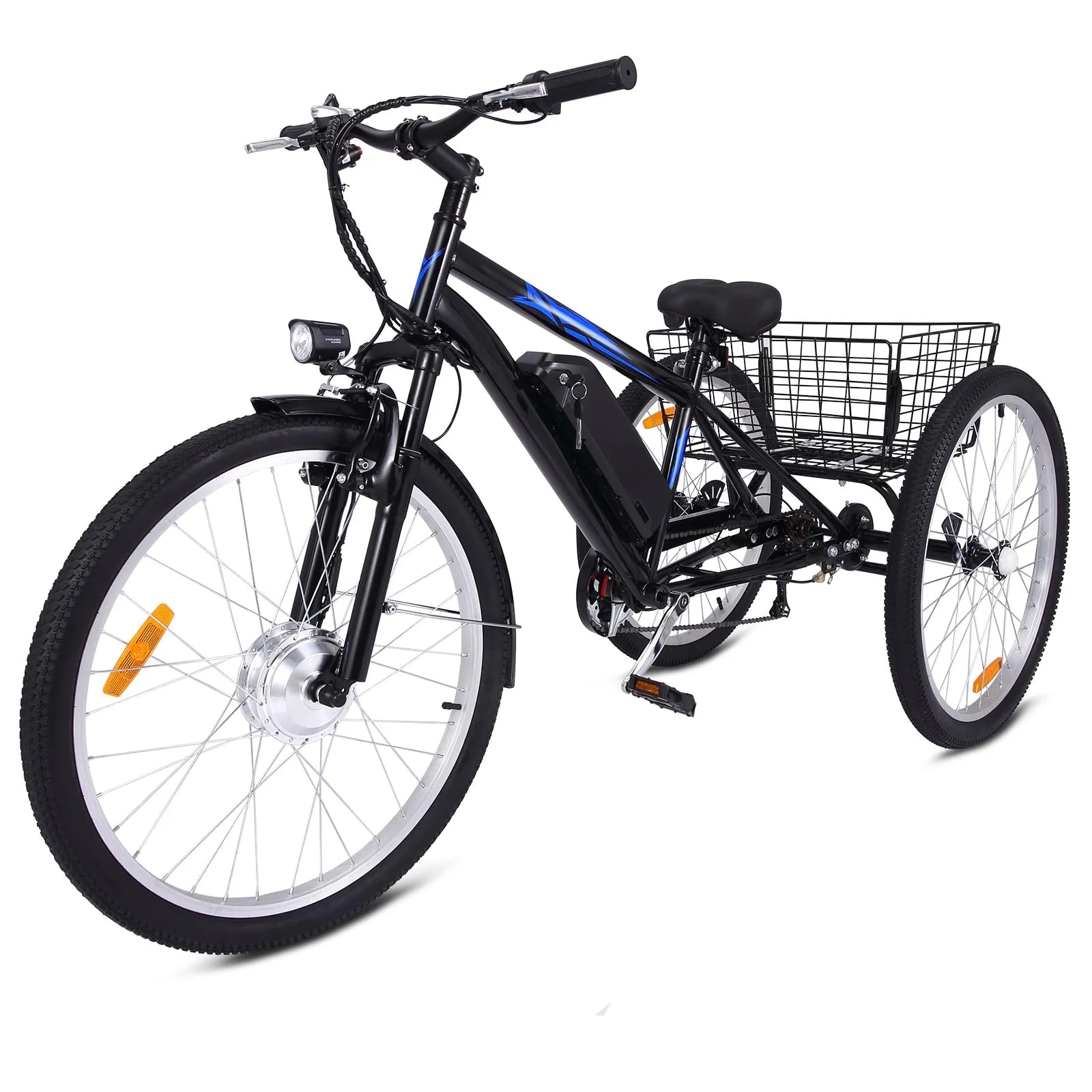Garvee 3 Wheel Electric Bicycle for Men Women, 350W Motor Electric Tricycle for Adults, 26" Fat Tire Motorized Bicycle w/ 36V 10Ah Removable Battery, 7 Speed Electric Trike up to 50+ Miles, 3 Modes pinegardens