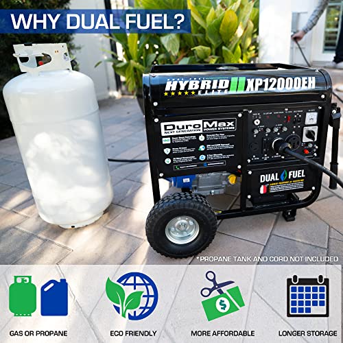DuroMax XP12000EH Dual Fuel Generator – 12,000W Gas/Propane, 457cc 4-Stroke Engine, EPA/CARB Compliant pinegardens