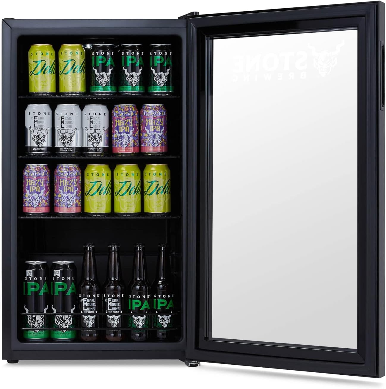 Beverage Refrigerator Cooler | 126 Cans Free Standing with Right Hinge Glass Door | Mini Fridge Beverage Organizer Perfect For Beer, Wine, Soda, And Cooler Drinks mysite