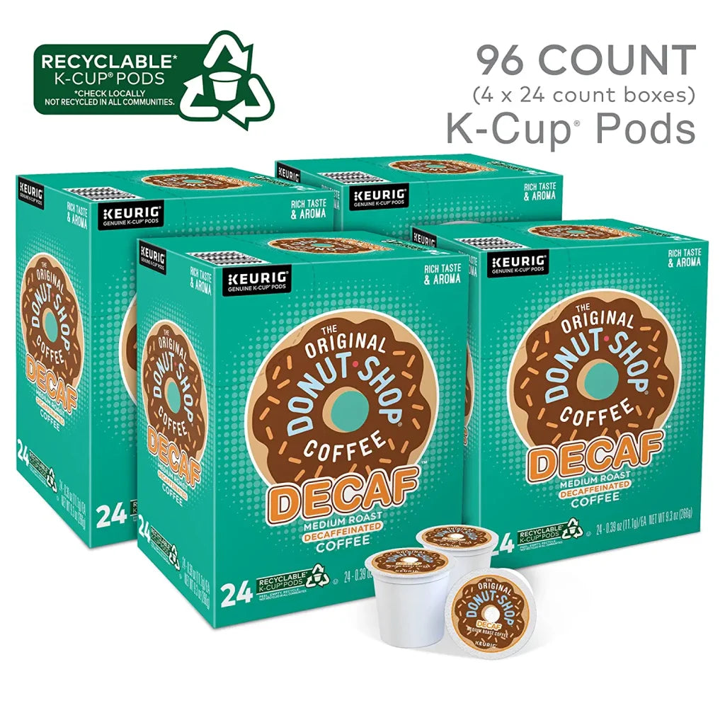 The Original Donut Shop Decaf Medium Roast K-Cup Pods, 96 Count – Compatible with Keurig, Kosher Certified, Recyclable pinegardens