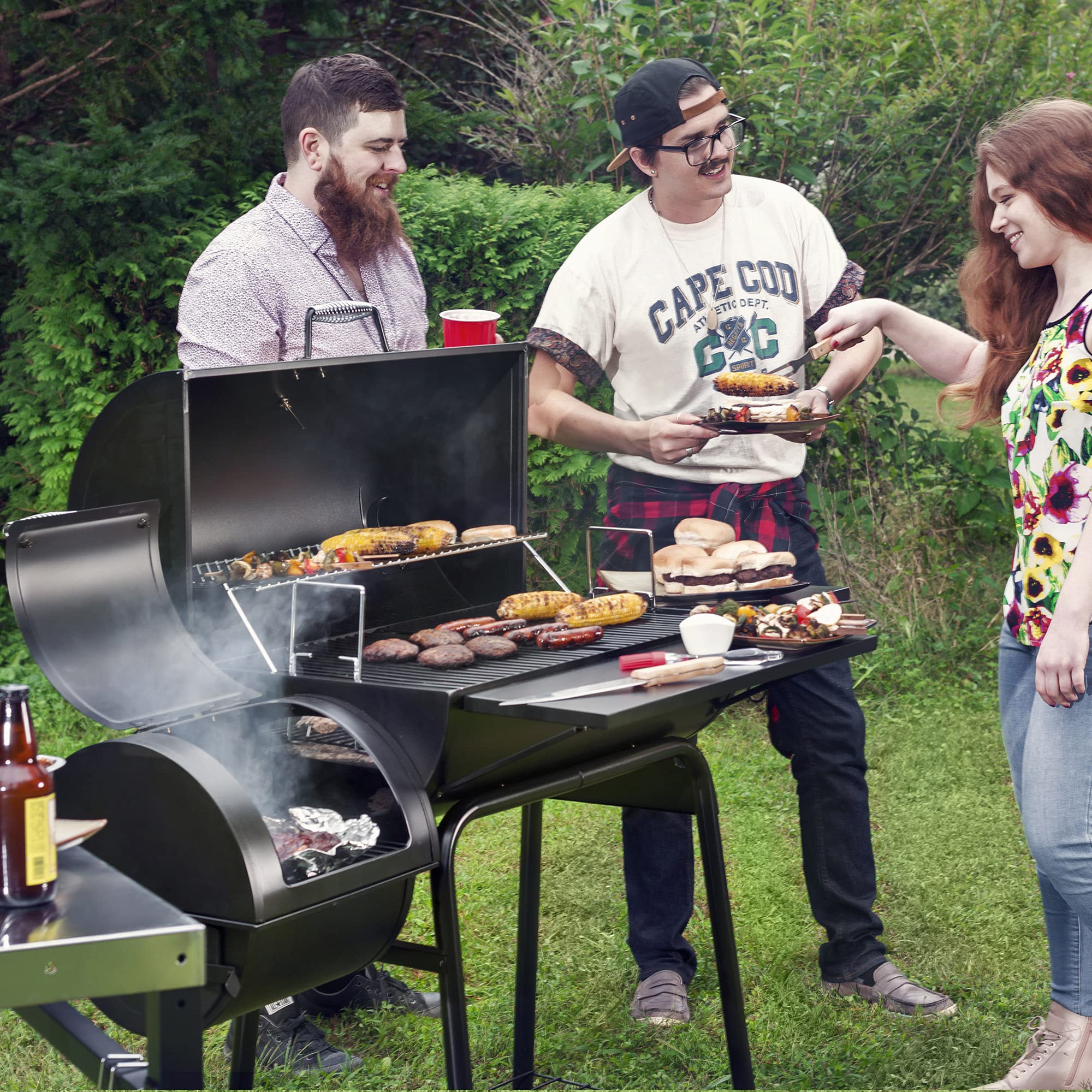 Royal Gourmet 30" BBQ Charcoal Grill and Offset Smoker pinegardens