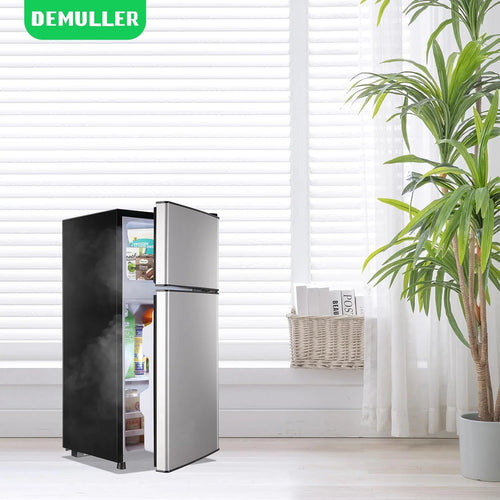 2.4 Cu.Ft Mini Fridge with Freezer & Double Door Small Tiny Size Refrigerator with 7 Temperature Control Knob Only Suitable for One Person Use Black mysite