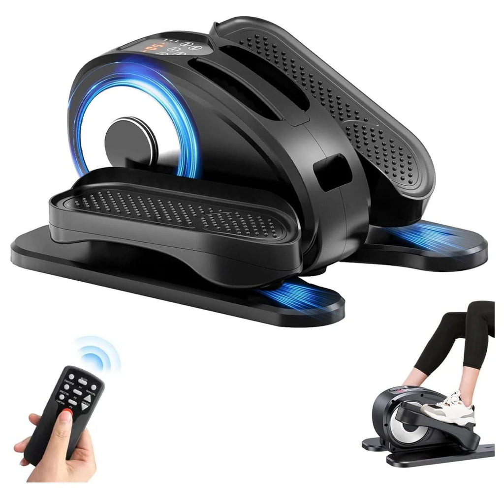 Under Desk Elliptical, Electric Foot Pedal Exerciser, Fully Assembled Seated Elliptical, Compact Portable Elliptical Machine Trainer with Control, Mini Elliptical Leg Exerciser for Home pinegardens