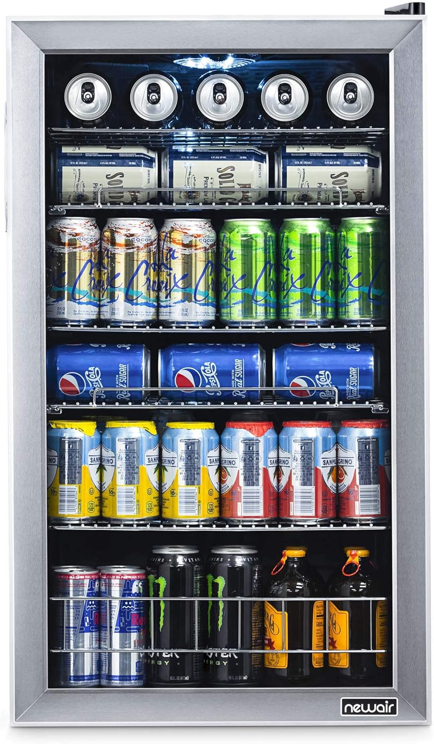 Beverage Refrigerator Cooler | 126 Cans Free Standing with Right Hinge Glass Door | Mini Fridge Beverage Organizer Perfect For Beer, Wine, Soda, And Cooler Drinks mysite