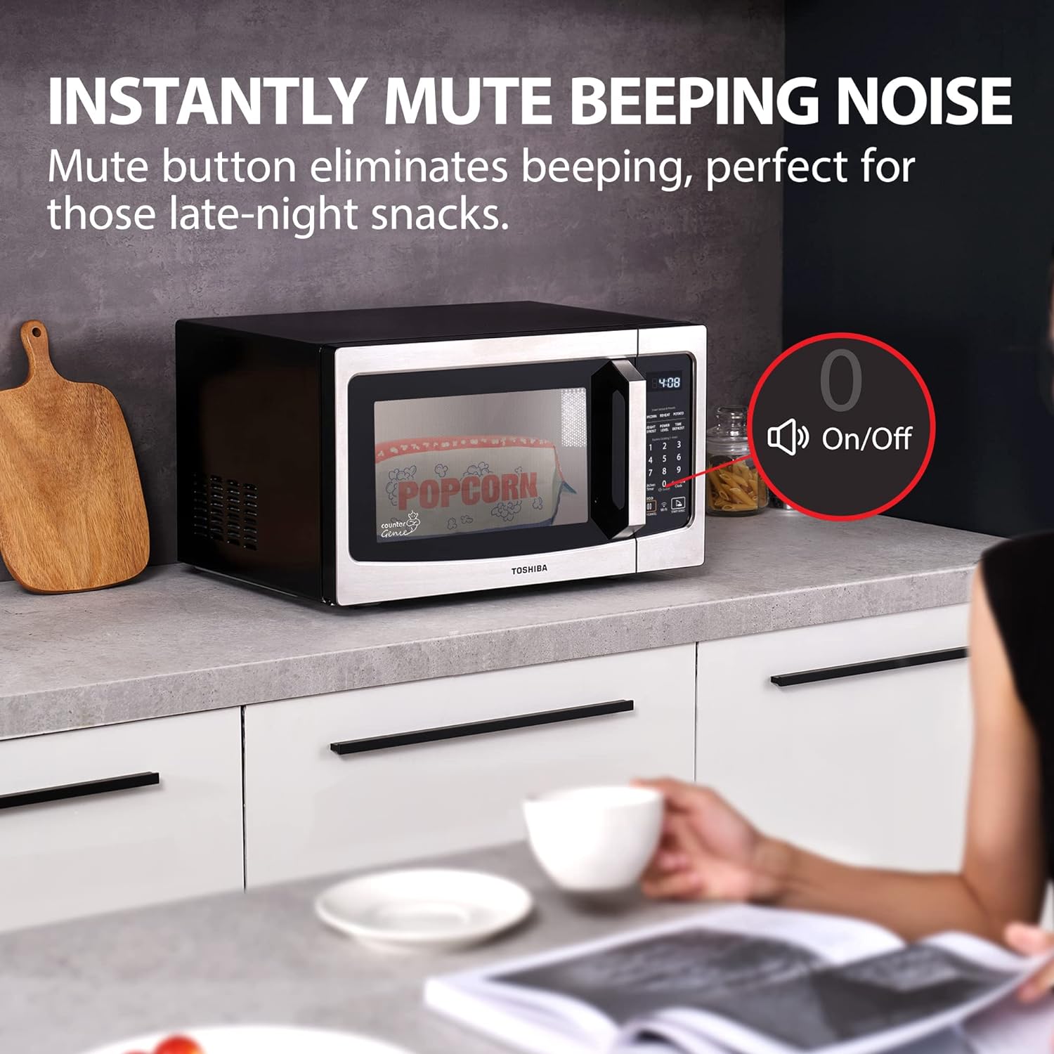 TOSHIBA 4-in-1 ML-EC42P(SS) Countertop Microwave Oven, Smart Sensor, Convection, Air Fryer Combo, Mute Function, Position Memory 13.6" Turntable, 1.5 Cu Ft, 1000W, Silver mysite