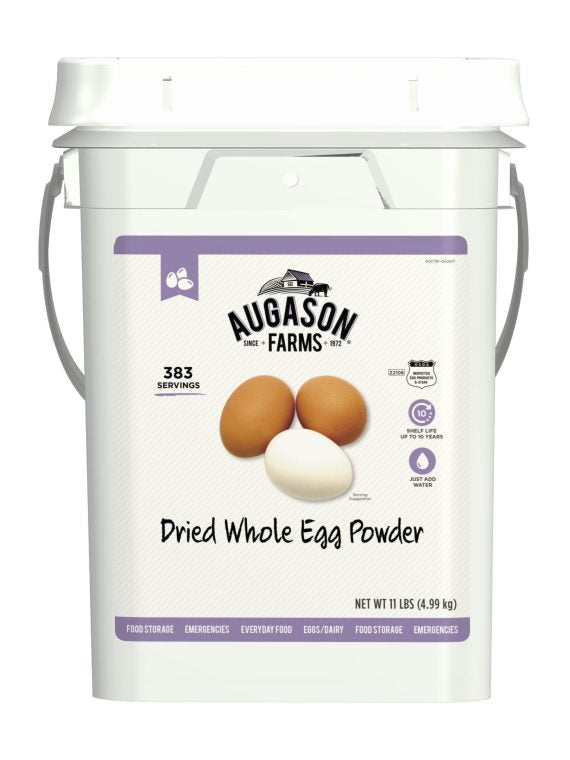 Augason Farms Dried Whole Egg Powder Emergency Food Supply 11 Pound 4-Gallon Pail 383 Servings pinegardens
