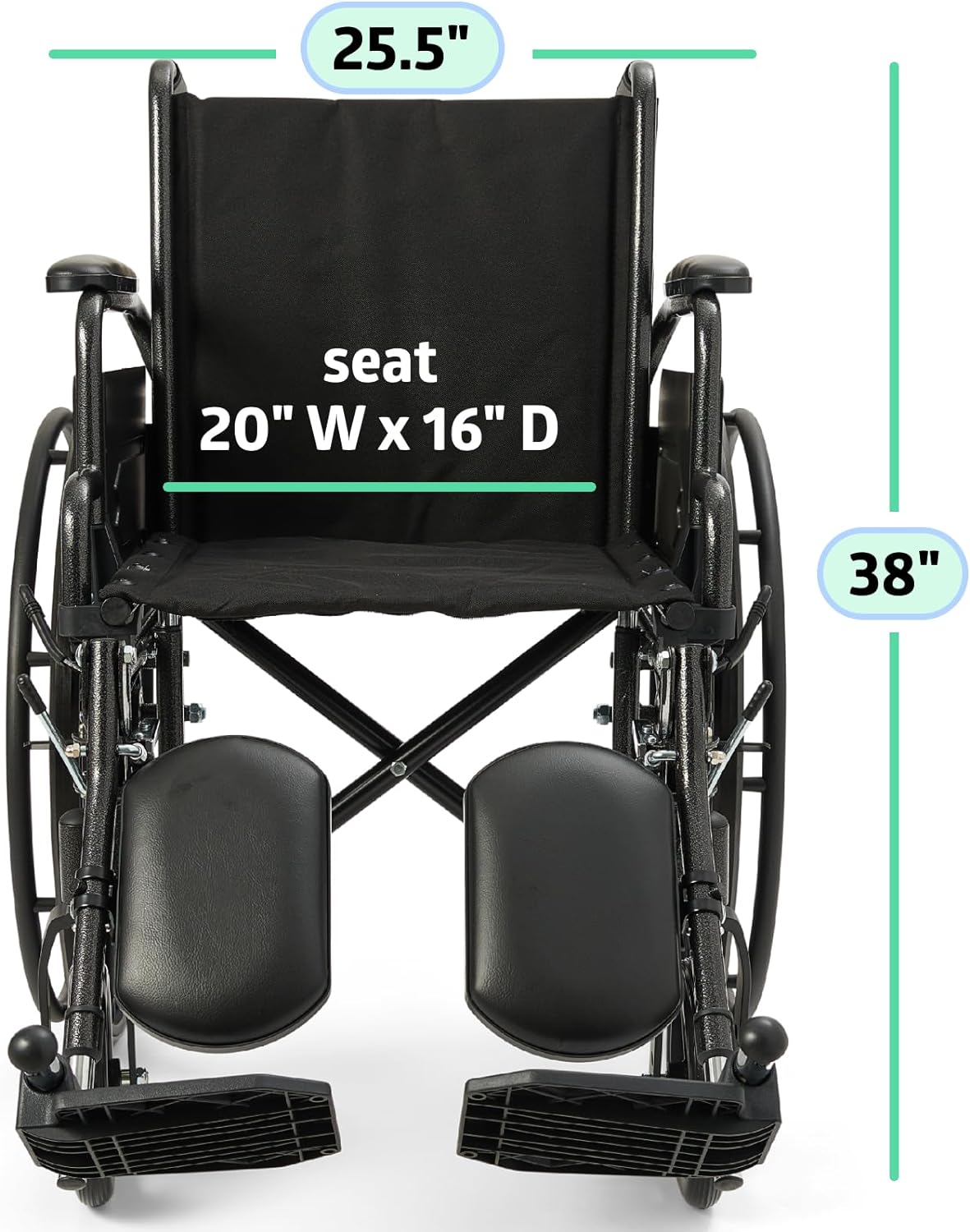 Lightweight Wheelchair for Adults With Swing-Back, Desk-Length Arms, Elevating Leg Rests; 18W" x 16"D Seat mysite