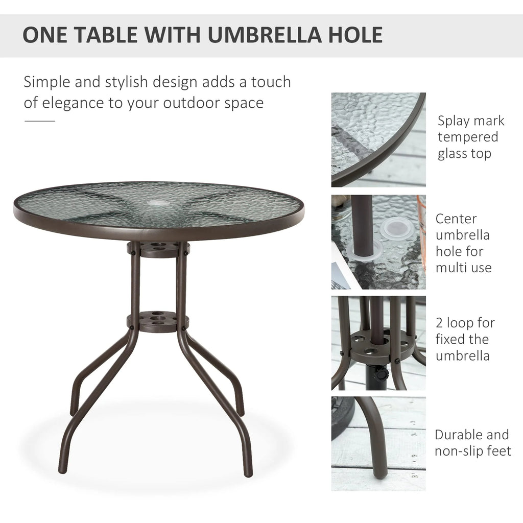 Outsunny 6 Piece Patio Dining Set for 4 with Umbrella pinegardens