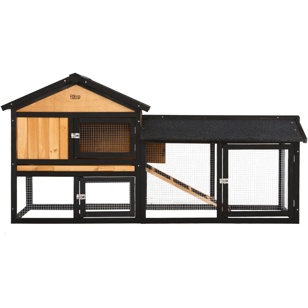 Extra Large Wooden Outdoor Chicken Coop Rabbit Hutch with Run - i.Pet pinegardens