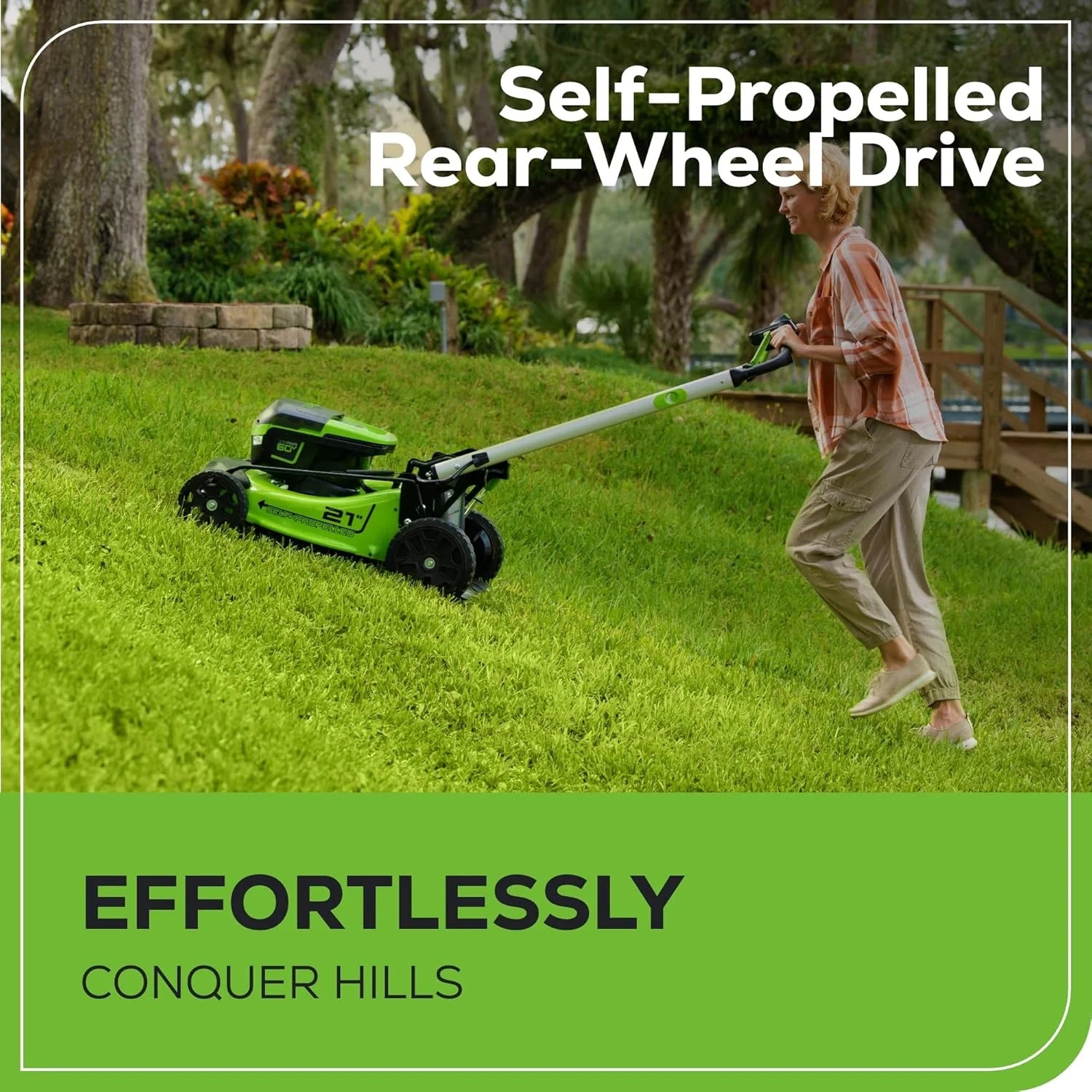 Greenworks 60V 21” Cordless Lawn Mower pinegardens