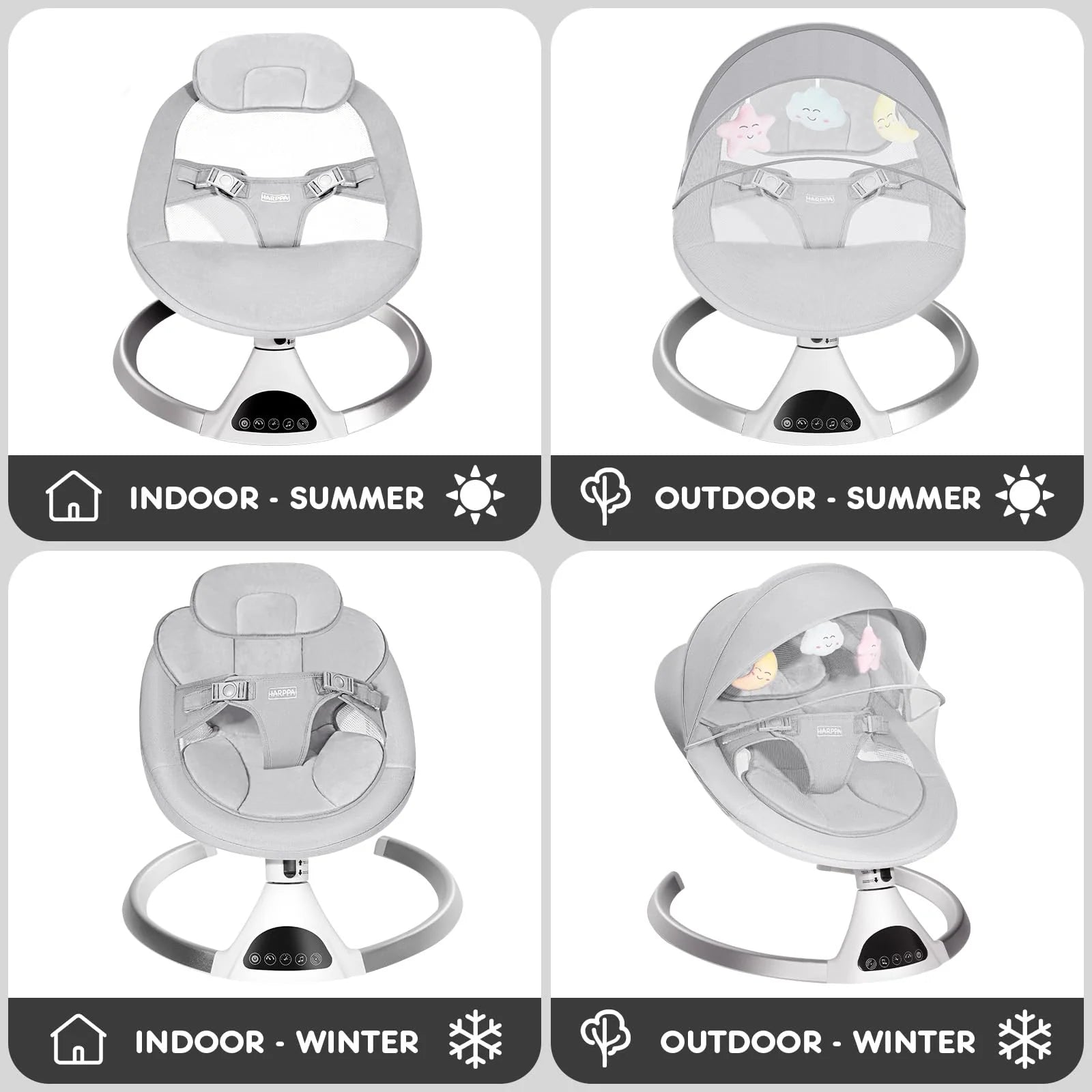 HARPPA Electric Baby Swing for Infants to Toddler with 5 Speed mysite