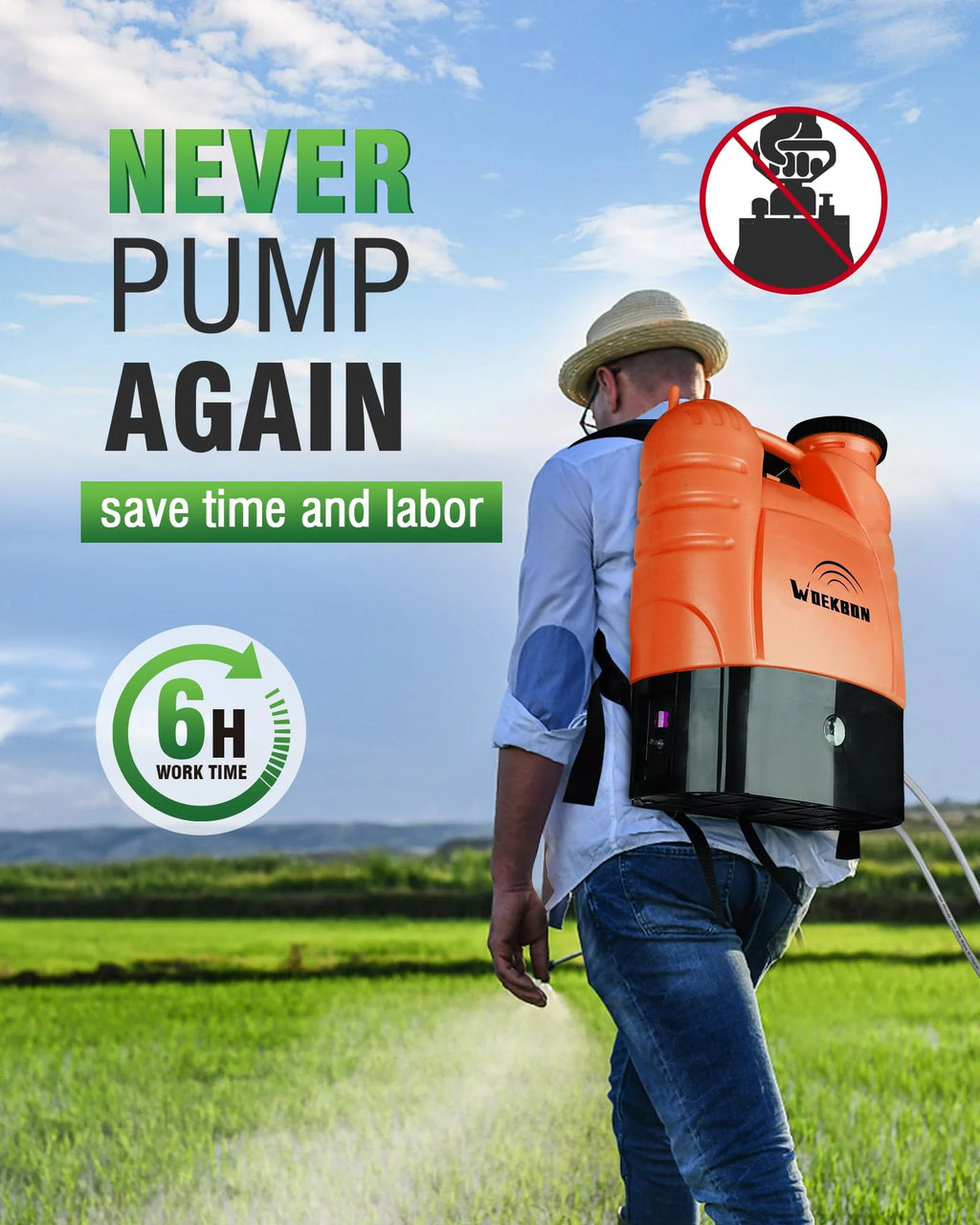 WOEKBON 4 Gallon Electric Garden Pump Sprayer pinegardens