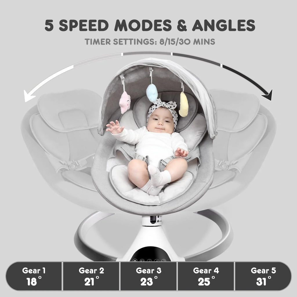 HARPPA Electric Baby Swing for Infants to Toddler with 5 Speed mysite