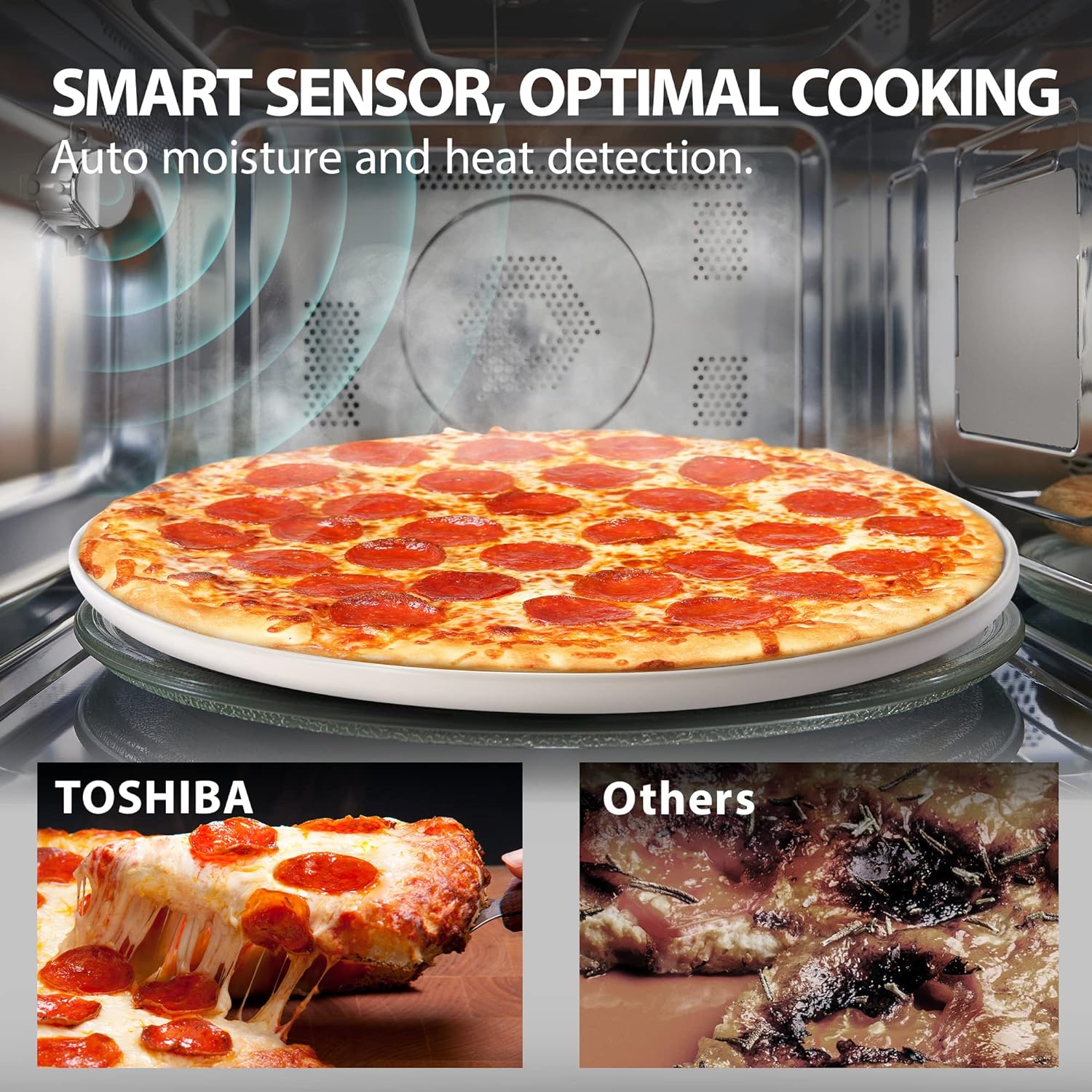 TOSHIBA 4-in-1 ML-EC42P(SS) Countertop Microwave Oven, Smart Sensor, Convection, Air Fryer Combo, Mute Function, Position Memory 13.6" Turntable, 1.5 Cu Ft, 1000W, Silver mysite