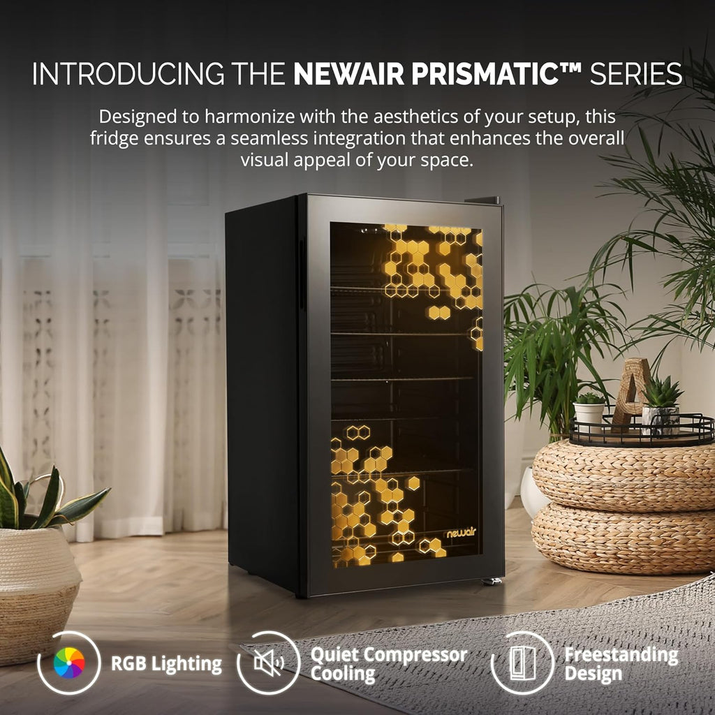 Beverage Refrigerator Cooler | 126 Cans Free Standing with Right Hinge Glass Door | Mini Fridge Beverage Organizer Perfect For Beer, Wine, Soda, And Cooler Drinks mysite