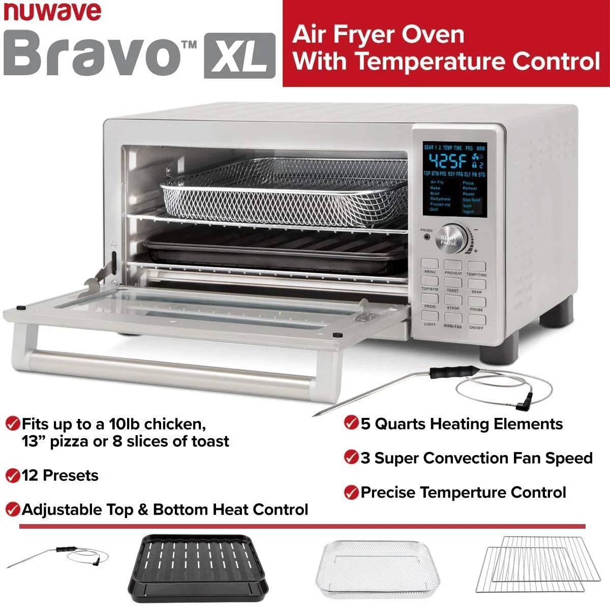 Nuwave Bravo Convection Toaster Ovens Air Fryer Combo pinegardens