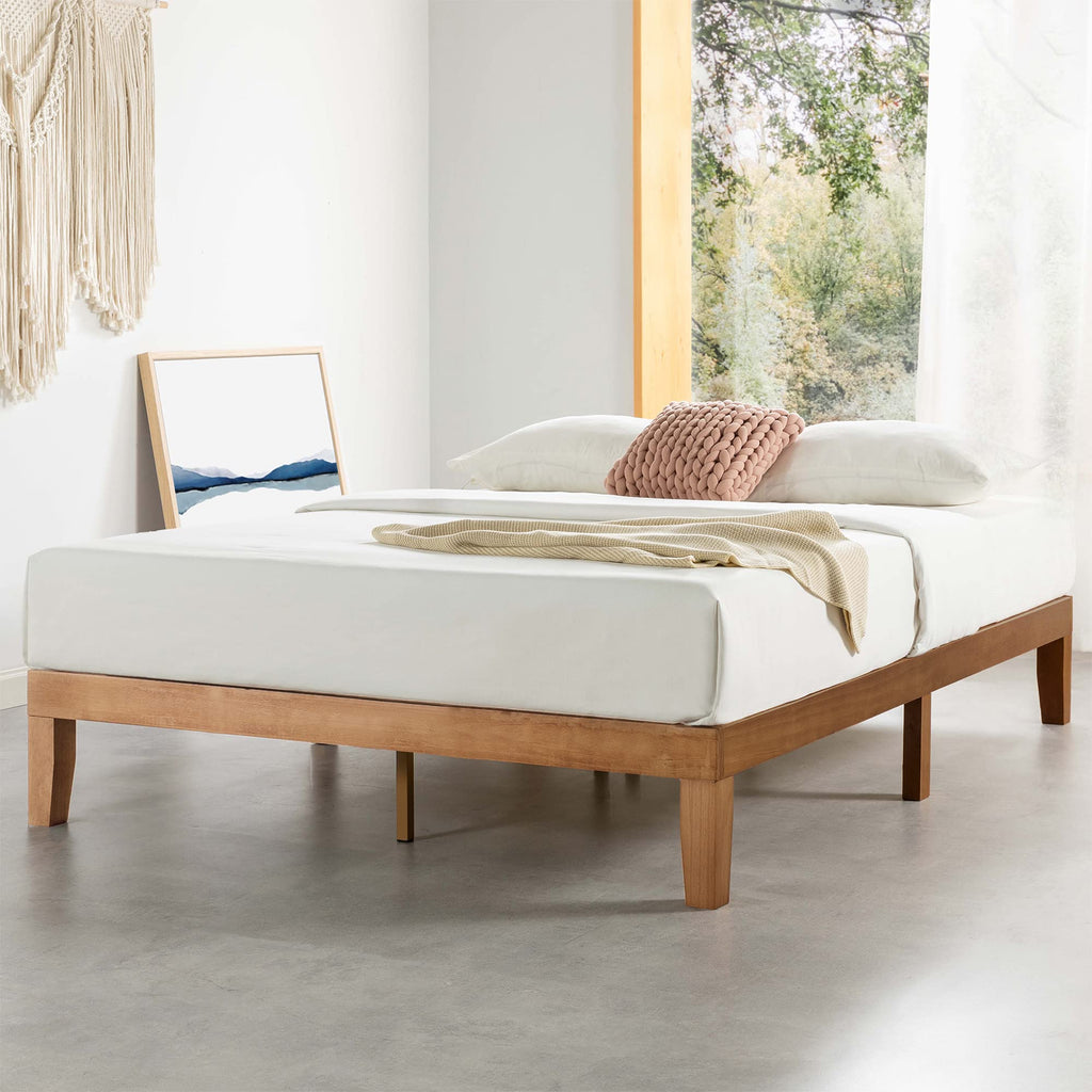 Mellow 12 Inch Solid Wood Platform Bed with Wooden Slats pinegardens