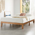 Mellow 12 Inch Solid Wood Platform Bed with Wooden Slats pinegardens