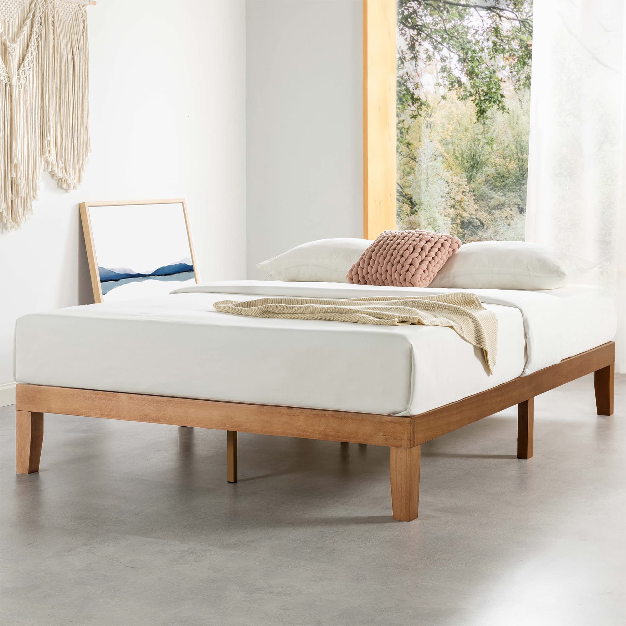Mellow 12 Inch Solid Wood Platform Bed with Wooden Slats pinegardens