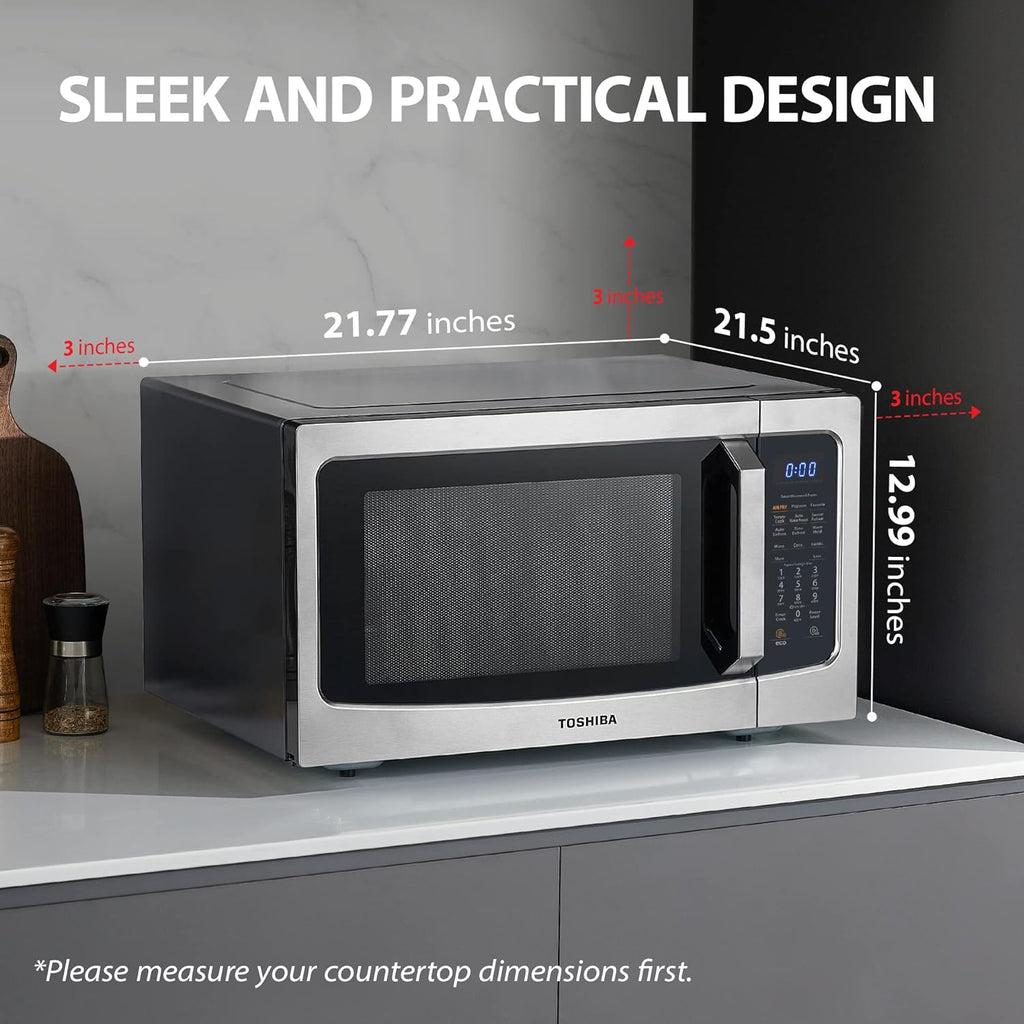 TOSHIBA 4-in-1 ML-EC42P(SS) Countertop Microwave Oven, Smart Sensor, Convection, Air Fryer Combo, Mute Function, Position Memory 13.6" Turntable, 1.5 Cu Ft, 1000W, Silver mysite