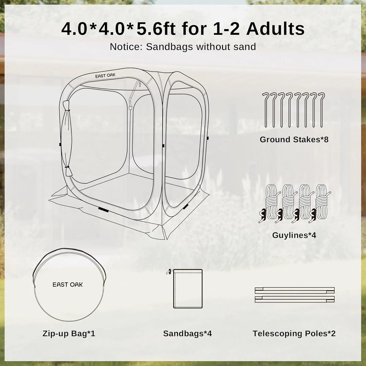 EAST OAK Screen House Tent Pop-Up, Portable Screen Room Canopy Instant Screen Tent 10 x 10 FT with Carry Bag for Patio, Backyard, Deck & Outdoor Activities, Beige mysite