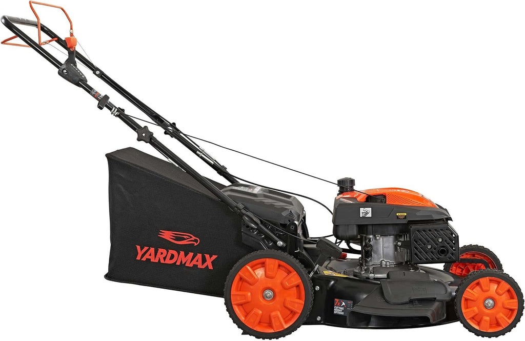 YARDMAX 22 in. 201cc Select PACE 6 Speed CVT High Wheel RWD 3-in-1 Gas Walk Behind Self Propelled Lawn Mower, Black pinegardens