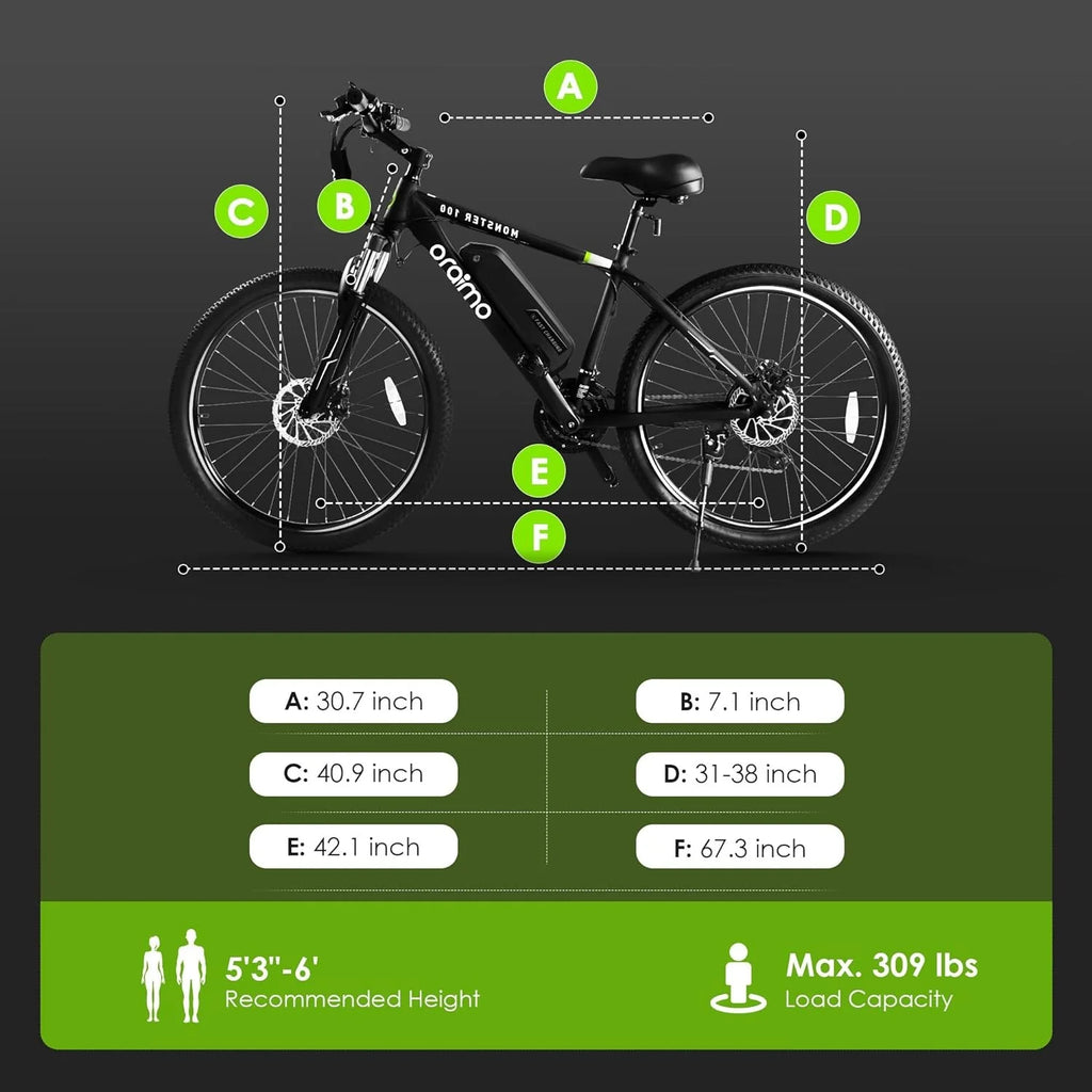 Adult Electric Bike, 350W BAFANG Motor (500W Peak), 4A 3H Fast Charging, 468Wh Li-Ion Battery, 21 Speed Gears, Air Saddle, 45 Miles 20 MPH 26" Mountain Bike Electric Bike, ANSI/CAN/UL2849 Compliant pinegardens