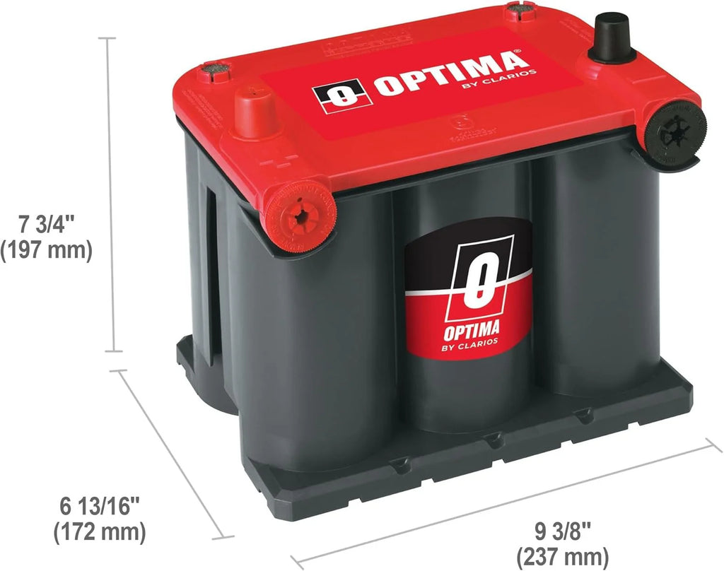 OPTIMA RedTop AGM starter battery, 720 CCA, dual terminals pinegardens
