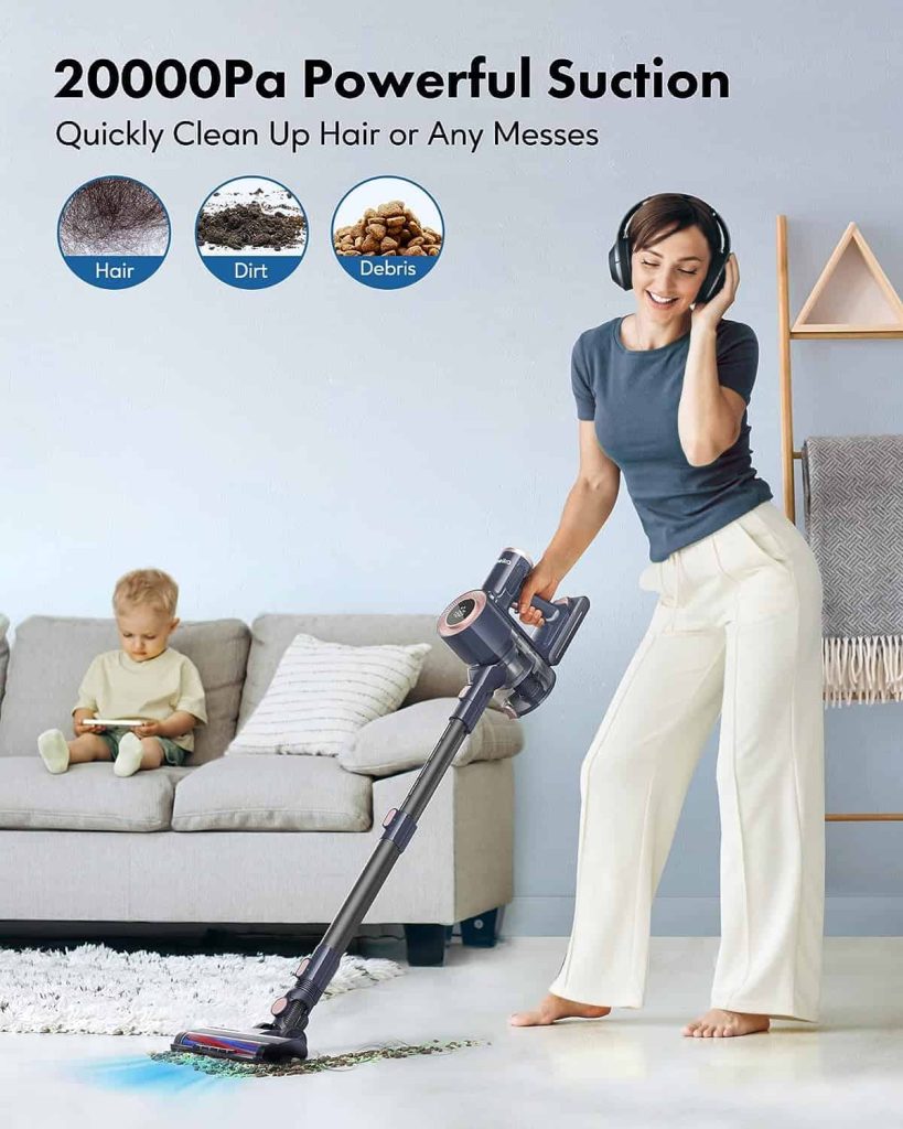 Homeika Cordless Vacuum Cleaner H016, 20Kpa Suction, 200W Motor, 1.5L Capacity, LED Display, Blue pinegardens