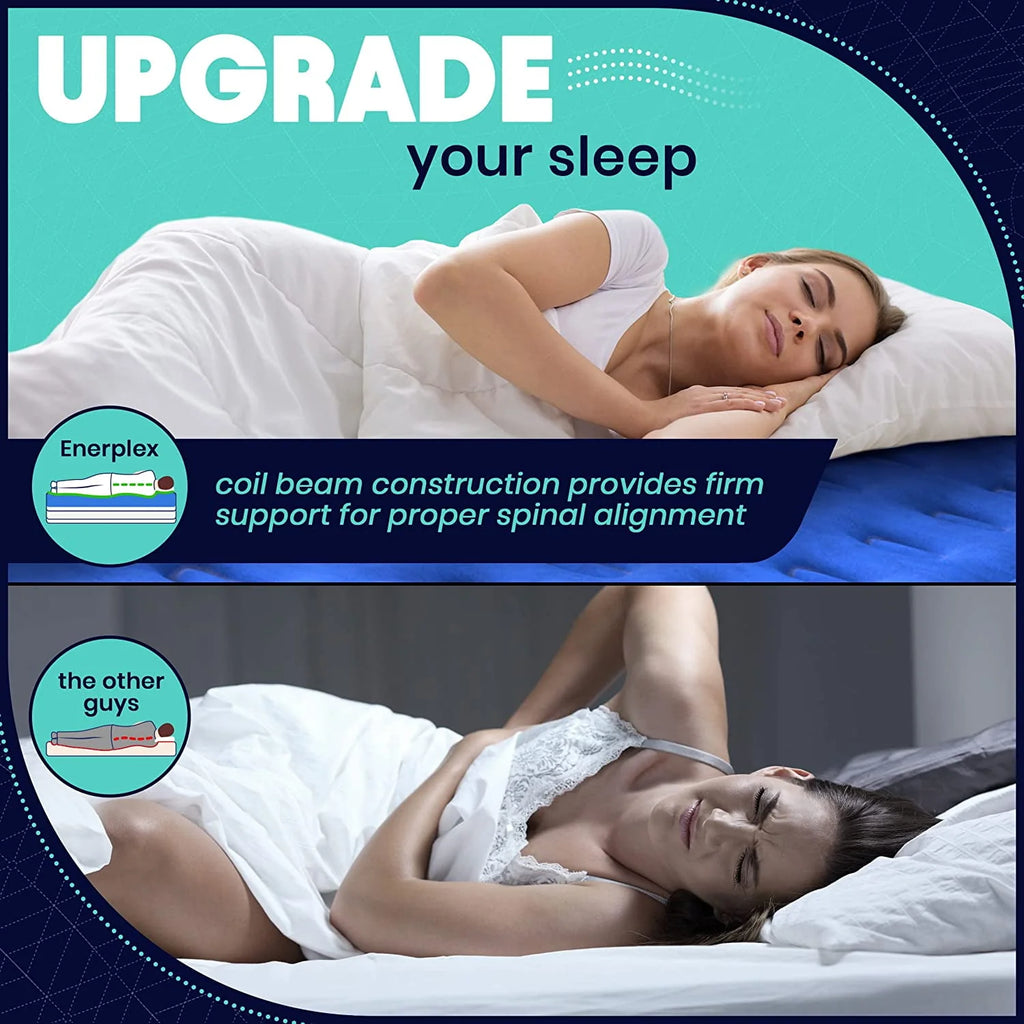EnerPlex Air Mattress with Built-in Pump - Double Height Inflatable Mattress for Camping, Home & Portable Travel - Queen, 13 Inch  sgtnighsdesigns pinegardens