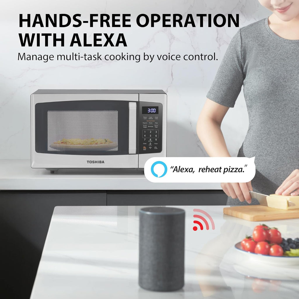 TOSHIBA 4-in-1 ML-EC42P(SS) Countertop Microwave Oven, Smart Sensor, Convection, Air Fryer Combo, Mute Function, Position Memory 13.6" Turntable, 1.5 Cu Ft, 1000W, Silver mysite