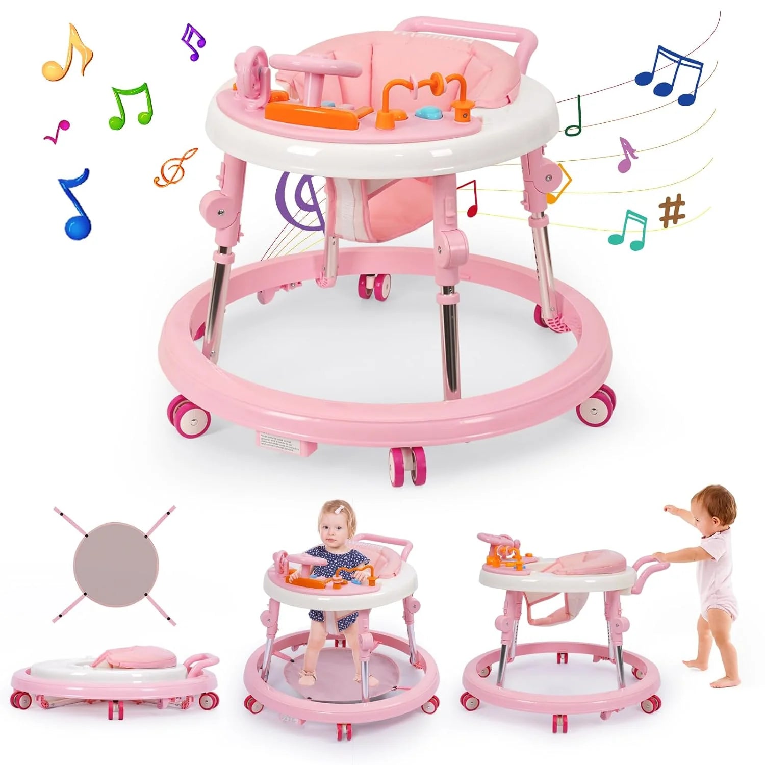 Wismind Foldable Music and Lights Baby Walker pinegardens