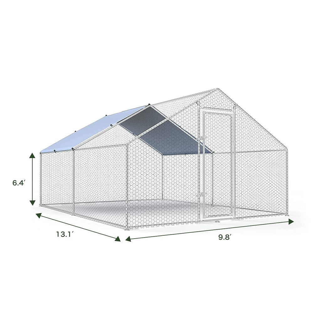 Large Metal Chicken Coop Walk-in Poultry Cage pinegardens